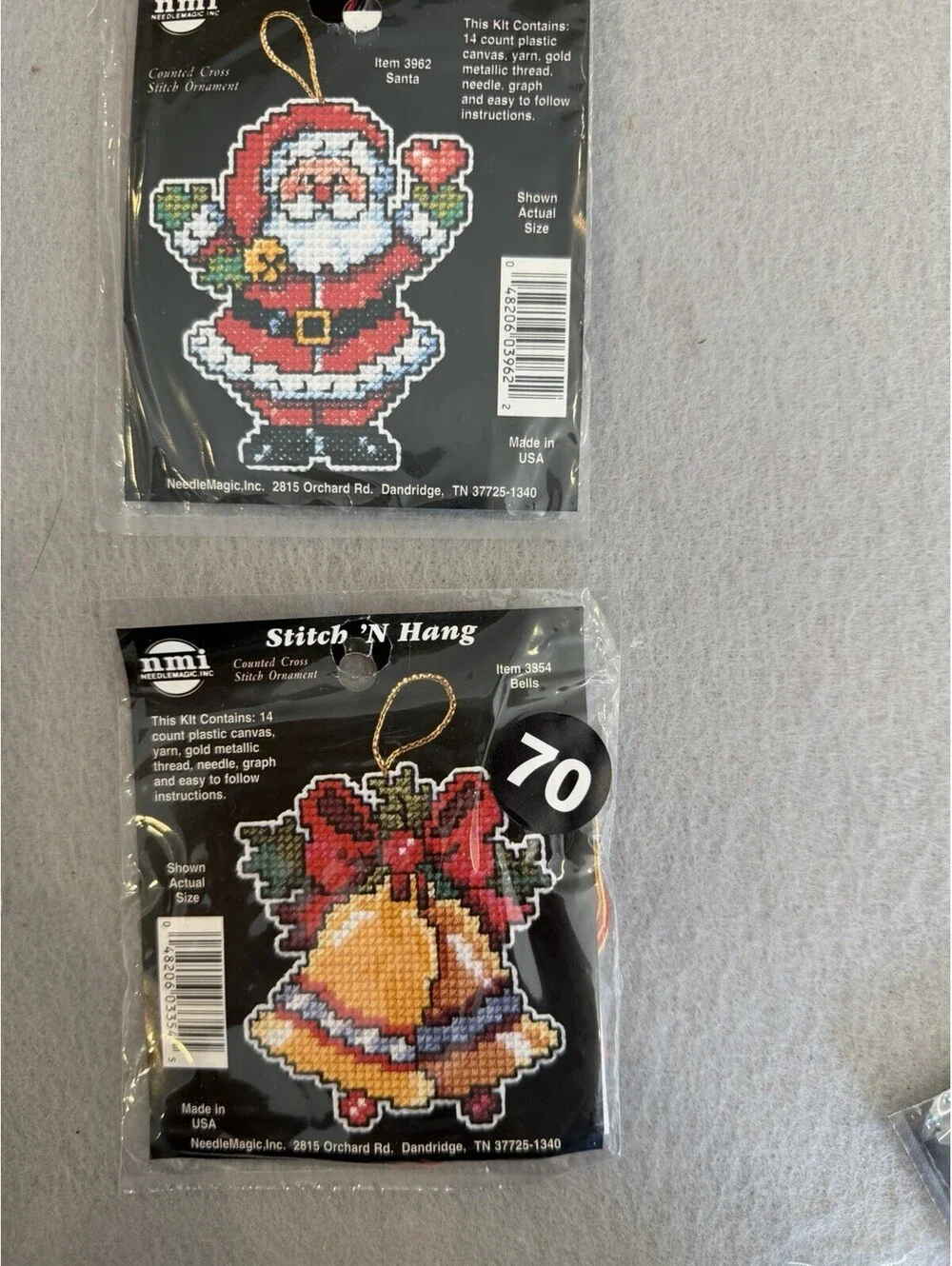 Lot Of 8 Counted Cross Stitch Christmas Ornament Kits New